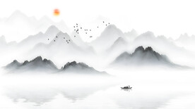 客厅山水意境背景墙