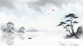 山水画电视背景墙