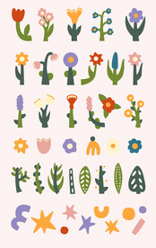 可编辑矢量花花草草