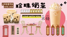 珍珠奶茶背景墙