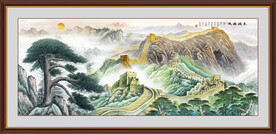 国画长城迎客松