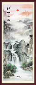 竖幅山水画