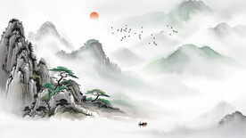 客厅山水背景墙