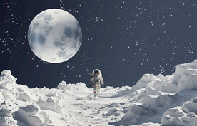 宇航员月球宇宙星空背景墙