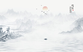 山水情山水背景墙