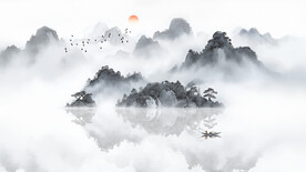 意境水墨背景墙