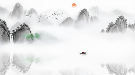 大气水墨山水背景墙