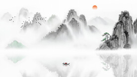 意境山水电视沙发背景