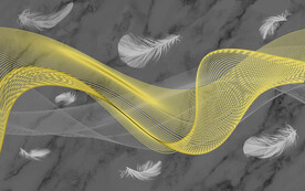 轻奢爵士白烟雾羽毛大理石背景墙