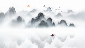 唯美水墨意境背景