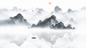 新中式意境山水壁画