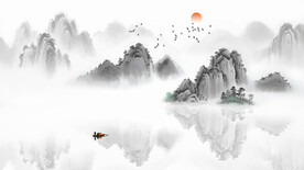 中国风意境水墨山水