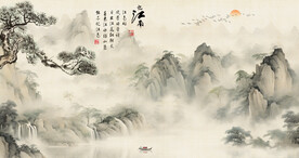 国画意境山水风景