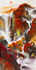 鸿运当头山水风景画