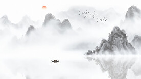 中式水墨画背景墙