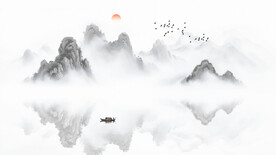 山水水墨画背景