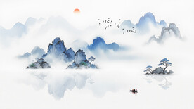 水墨山水意境装饰画