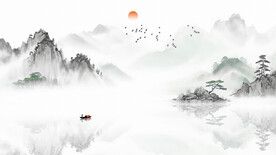 意境简约山水画