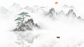 水墨古风山水意境