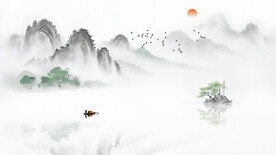 意境水墨山水背景