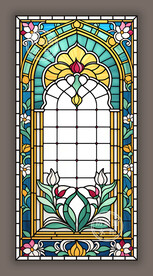 印度风情教堂蒂凡尼彩色玻璃图案