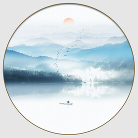 圆形意境山水装饰画