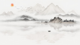 国画意境山水风景