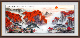 旭日东升国画山水画