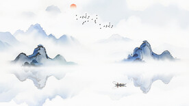 意境山水画电视背景