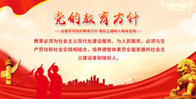 党的教育方针宣传展板