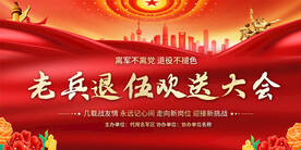 老兵退伍欢送会展板