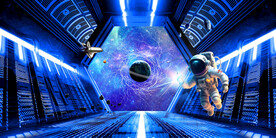 太空舱宇宙星空背景