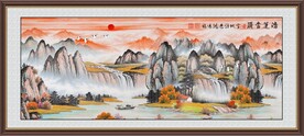 客厅山水画 国画办公室挂画