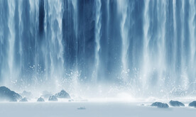 高山流水瀑布山水