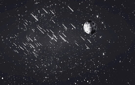 灰色流星雨星空背景