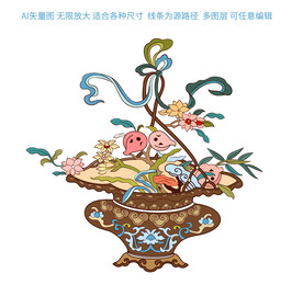 吉祥如意福寿纹