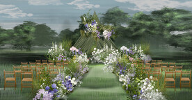 户外草坪婚礼效果图