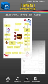 金银岛手抄报小报读书思维导图