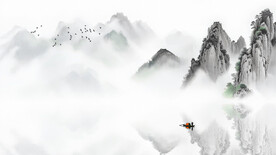 古风水墨山水背景