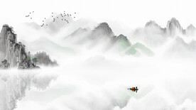 中国风水墨山水风景