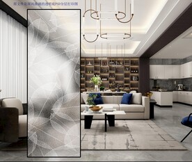 高清分层透明底屏风玻璃打印图