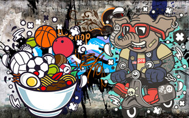 工装涂鸦背景墙