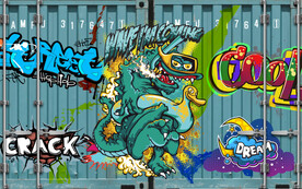 集装箱涂鸦背景