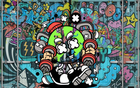 涂鸦集装箱背景去