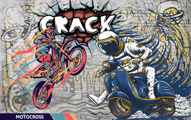 涂鸦机车摩托车背景