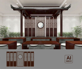 中式古建木门窗