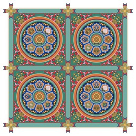 五台山罗睺寺大雄宝殿天花彩绘图