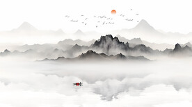 山水意境背景墙