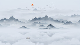 客厅山水背景画