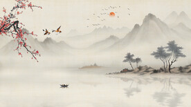 水墨画山水禅意